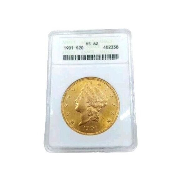 1901 MS62 Liberty Head Half Eagle 20 Dollars Gold Coin Certified Soapbox - Picture 1 of 1